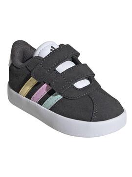 Zapatilla Adidas VL Court 3 Gris/Multi Bebe