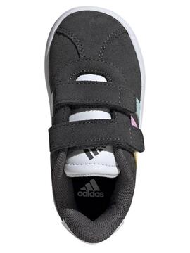 Zapatilla Adidas VL Court 3 Gris/Multi Bebe