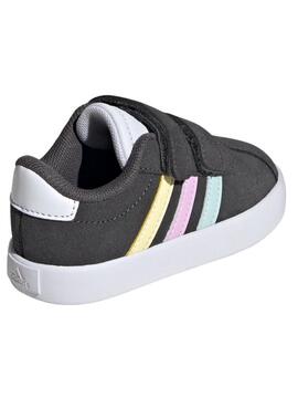 Zapatilla Adidas VL Court 3 Gris/Multi Bebe