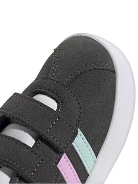 Zapatilla Adidas VL Court 3 Gris/Multi Bebe