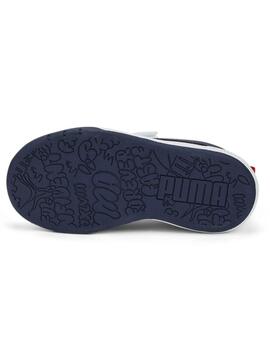 Zapatilla Puma Multiflex Blanco Marino Niño