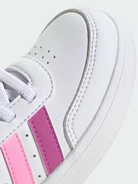 Zapatilla Adidas Breaknet 2 Blanco/Rosa Jr
