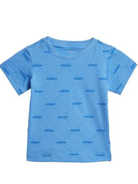 Camiseta Adidas Logo Azul Niño
