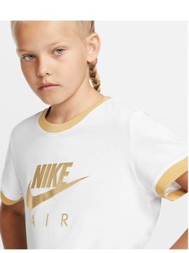 Camiseta Nike Blanco/Oro Niña