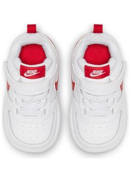 Zapatilla Nike Court Borough Blanco/Rojo Bebe