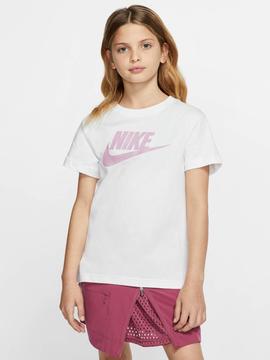 Camiseta Nike Blanca/Lila Niña