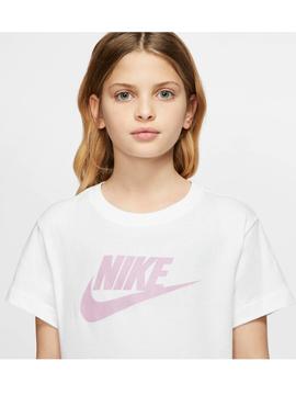 Camiseta Nike Blanca/Lila Niña