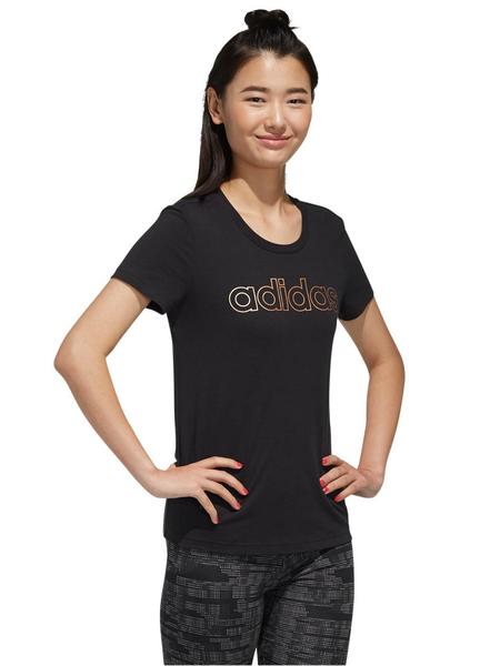 longitud carbón Devastar Camiseta Adidas Negro/Oro Mujer