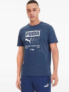 Camiseta Puma Box Azul Hombre