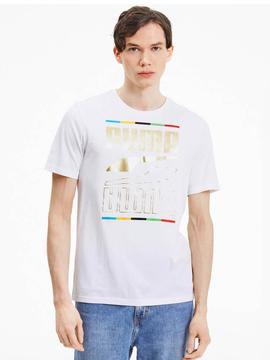 Camiseta Puma Continents Blanco/Oro Hombre