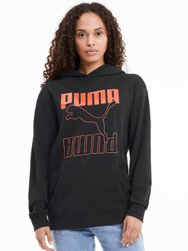 Sudadera Puma Rebel Negro/Naranja Mujer