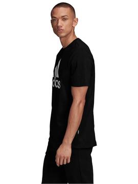 Camiseta Adidas  Negra Logo Blanco Hombre