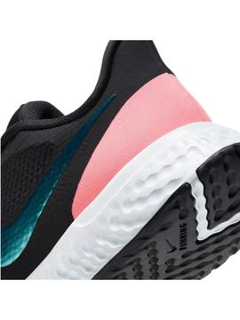 Zapatilla Nike Revolution 5 Negro/Rosa Mujer