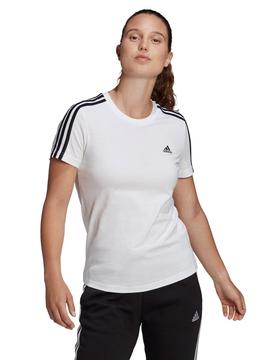 Camiseta Adidas 3S Blanco Mujer