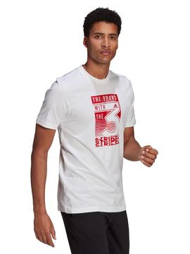 Camiseta Adidas Bco/Rojo Hombre