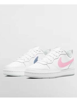 Zapatilla Nike Court Borought Blanco Rosa Mujer