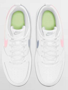 Zapatilla Nike Court Borought Blanco Rosa Mujer