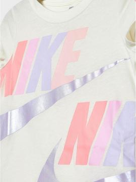 Camiseta Nike Blanco/Rosa Niña