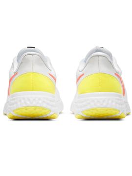 Zapatilla Nike Revolution Bco/Naranja Mujer