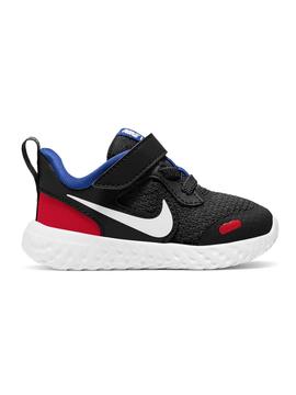 Zapatilla Nike Revolution  Negro/Rojo/Azul Niño