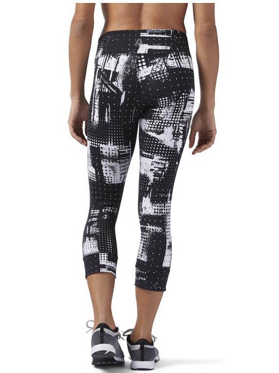 Malla Reebok WX 3/4 Tight-Geocast Negro/Blanco