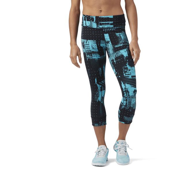 Malla Reebok Lux 3/4 Tight-Geocast Negro/Azul