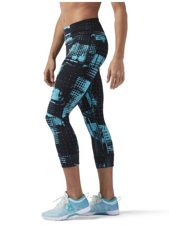 Malla Reebok Lux 3/4 Tight-Geocast Negro/Azul