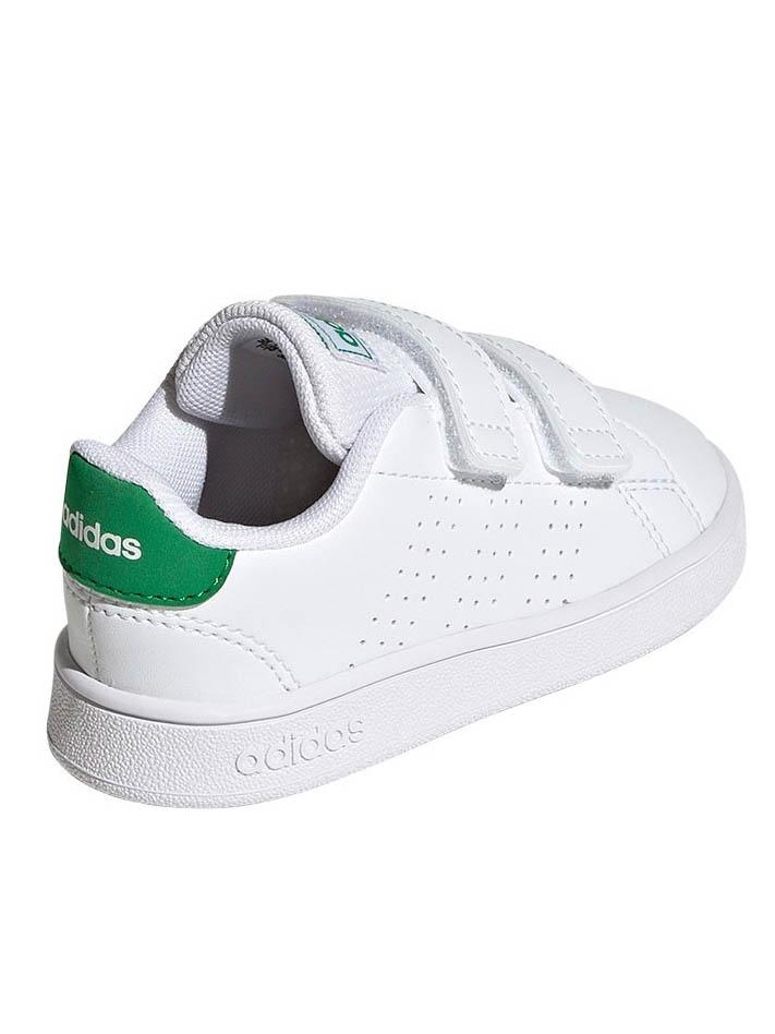 Zapatilla Adidas Advantage Blanco Verde Bebe