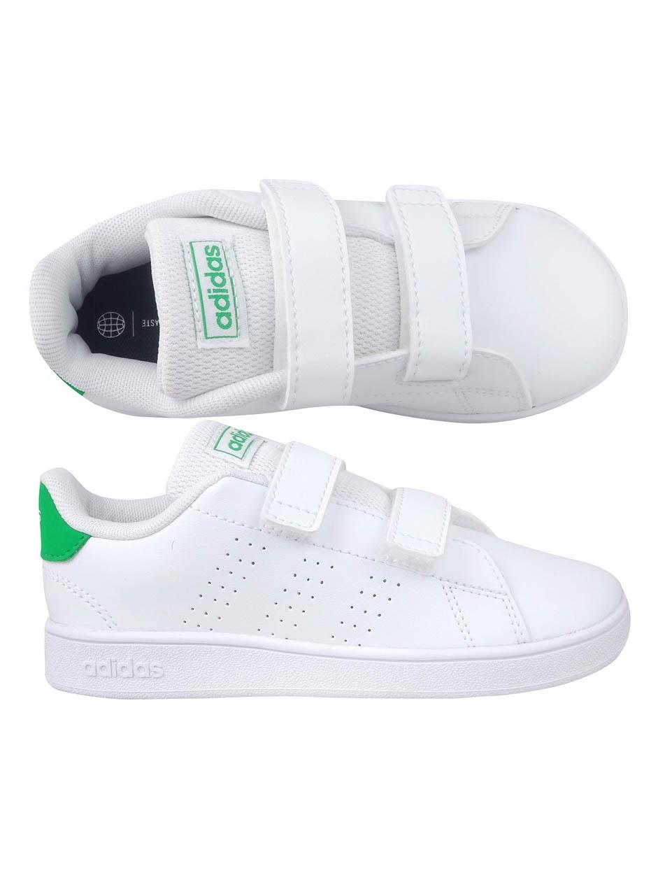 Zapatilla Adidas Advantage Blanco Verde Bebe