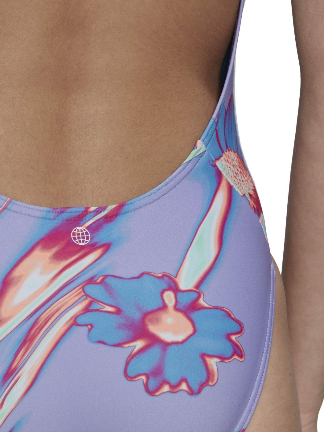 Bañador Piscina Adidas 3S Malva/Multicolor Mujer