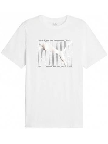 Camiseta Puma ESS Logo Bco/Plata Hombre
