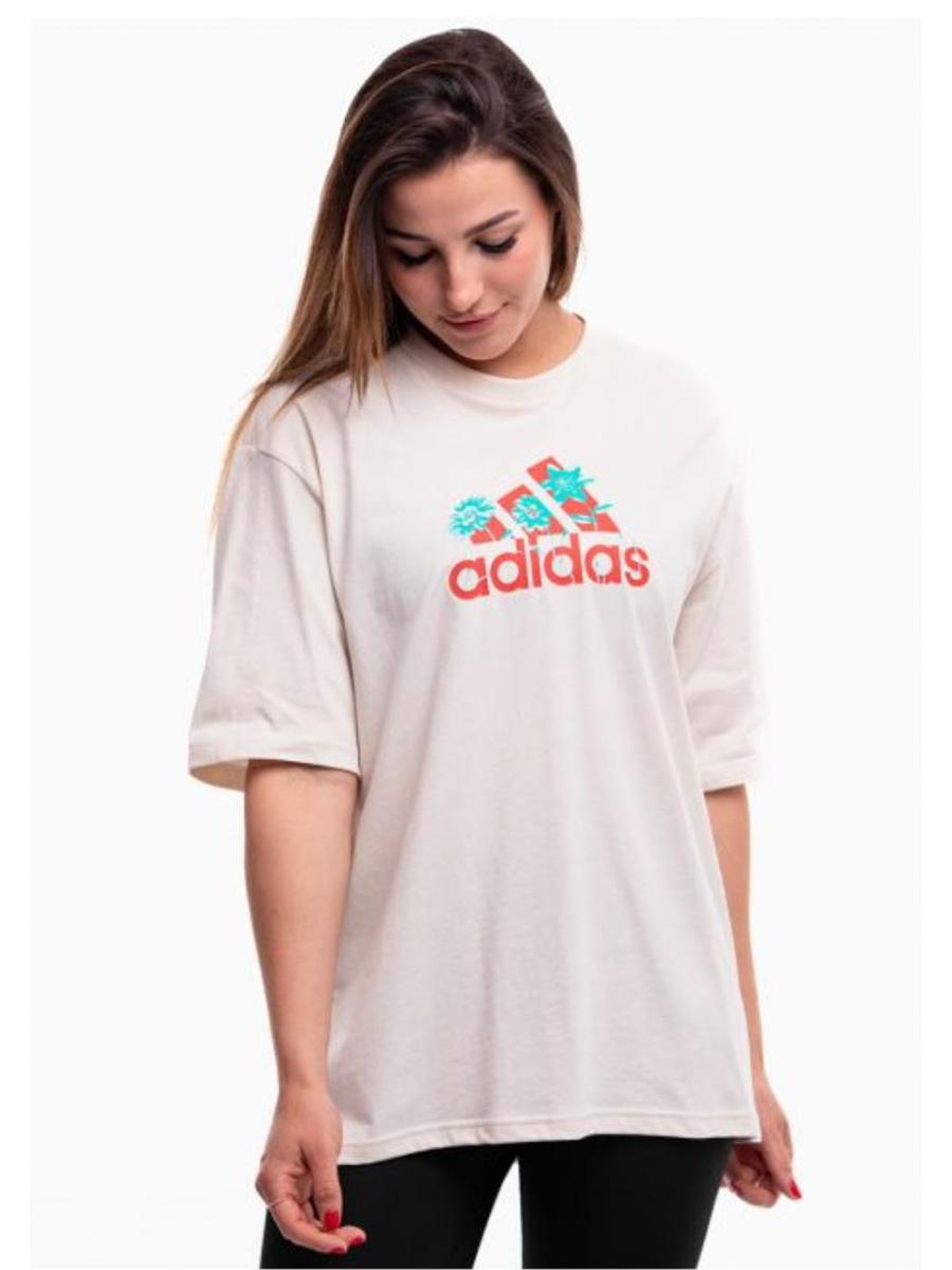Camiseta Adidas Flowers W Beige