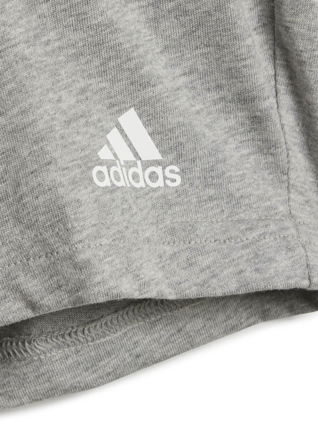 Conjunto Corto Adidas Bos Rosa/Gris Bebe