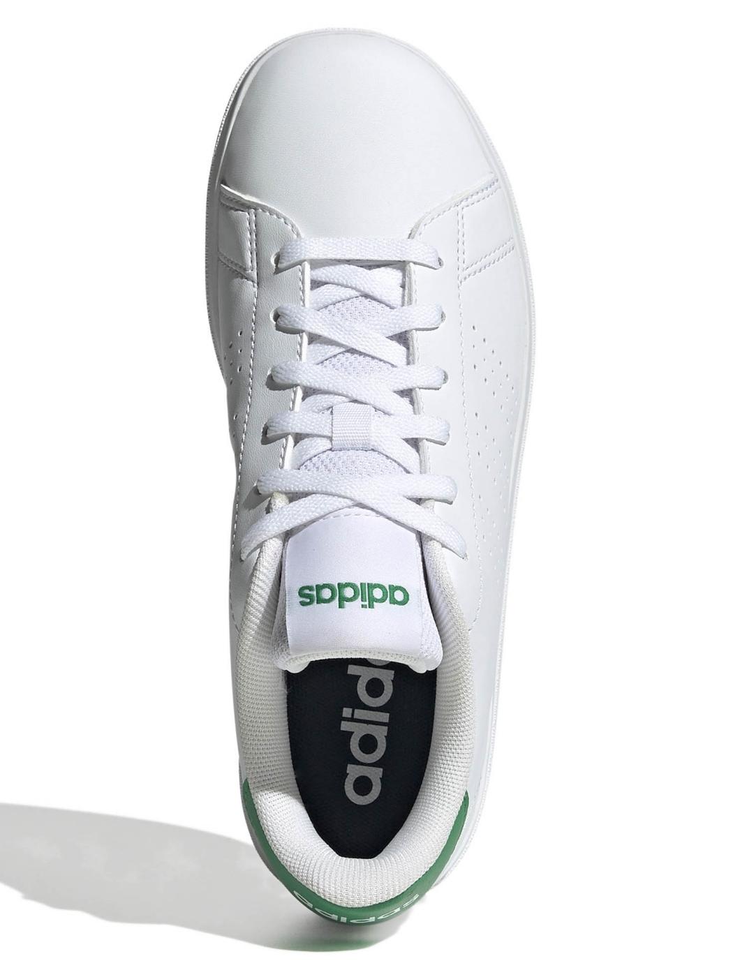 Zapatilla Adidas Advantage Blanco Verde Jr