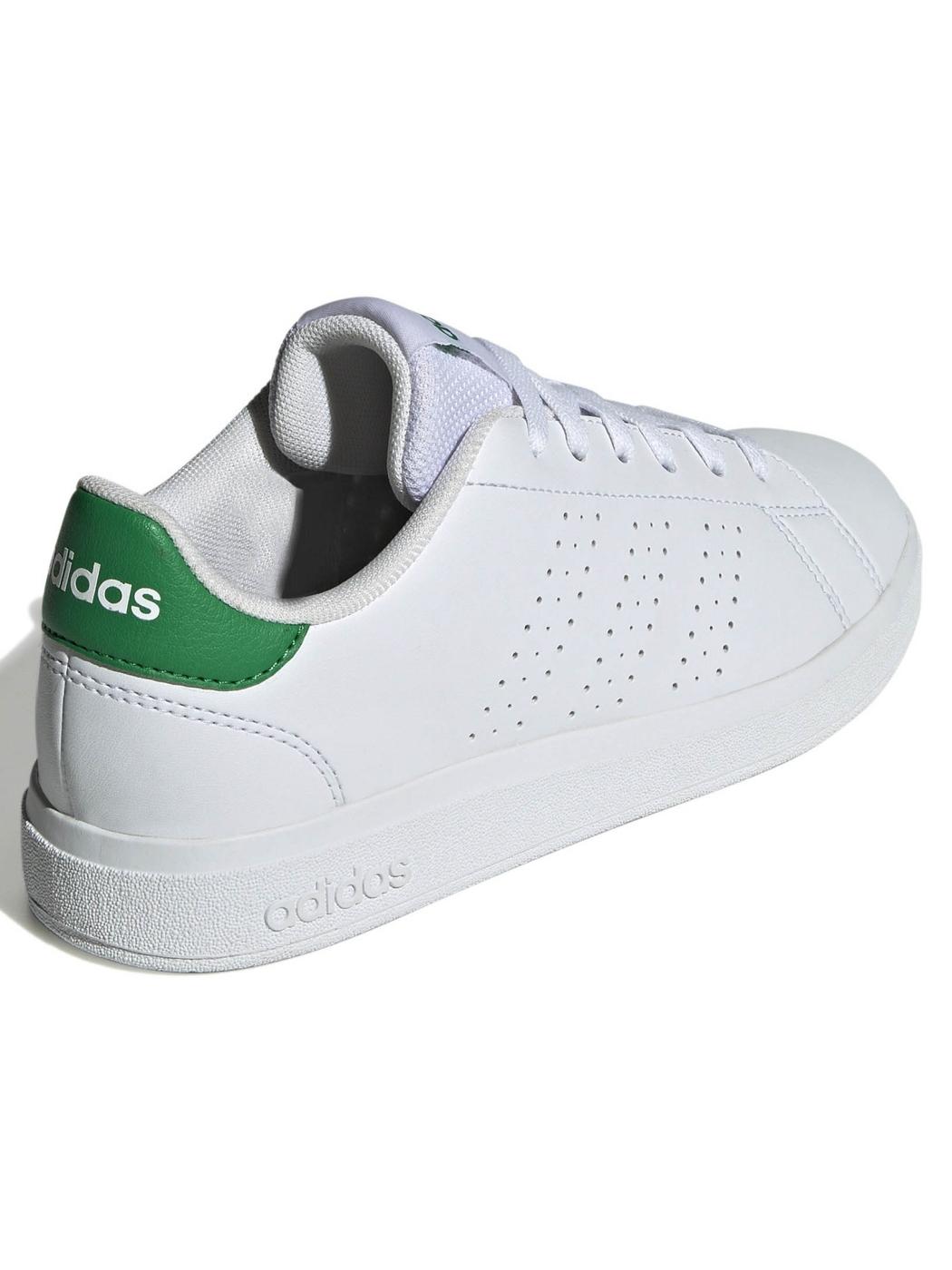 Zapatilla Adidas Advantage Blanco Verde Jr