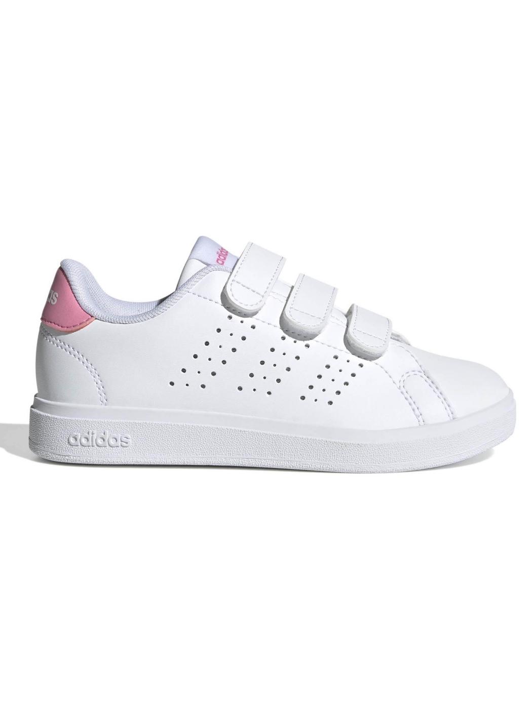 Zapatilla Adidas Advantage Base Bco/Rosa Jr