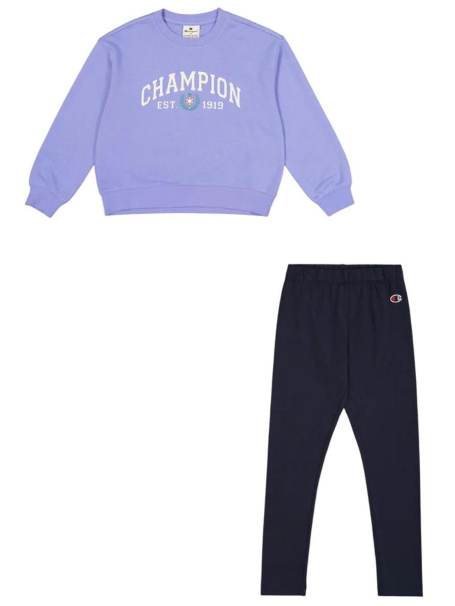 Chandal Champion Crop Lila/Negro Jr