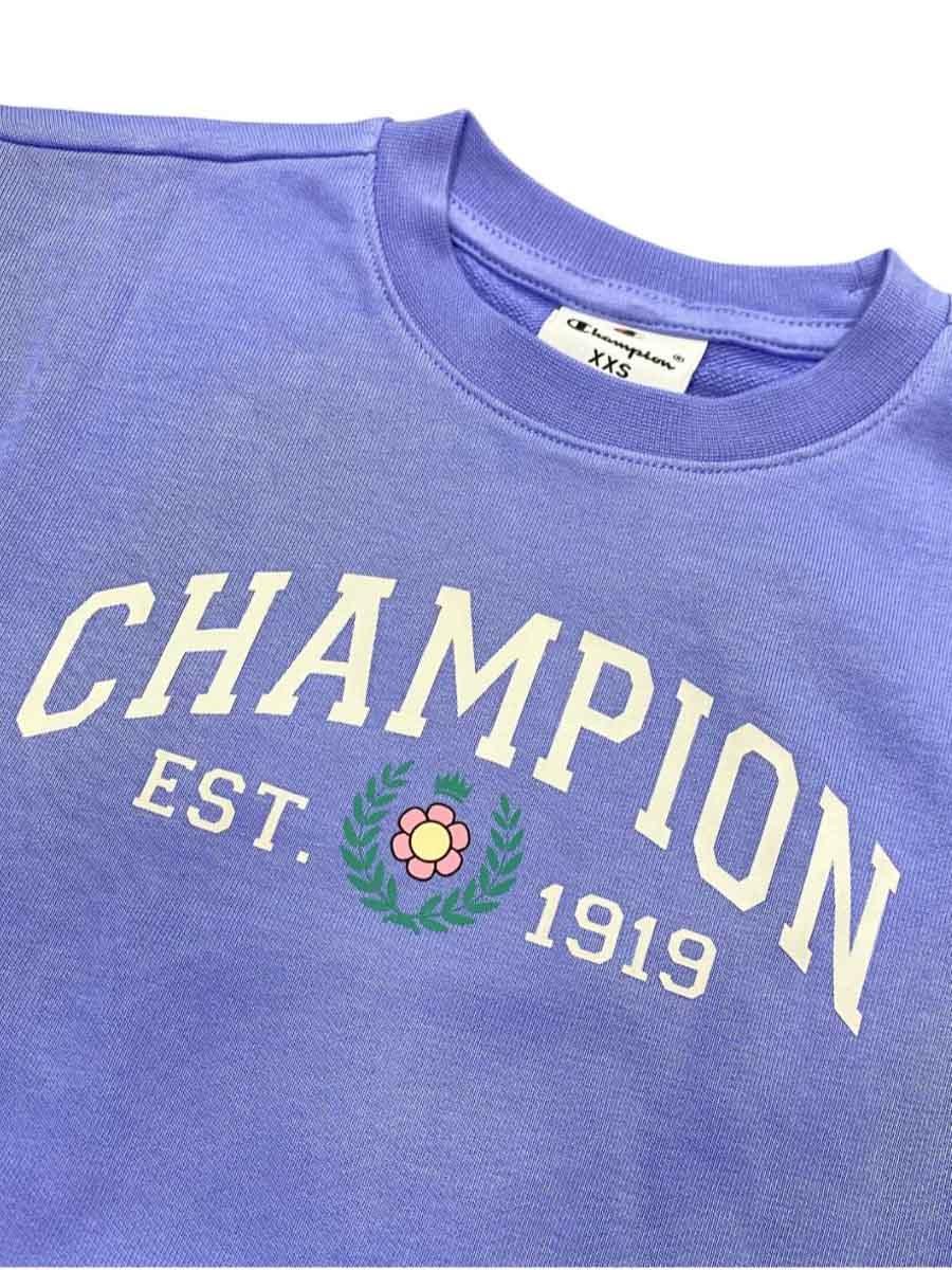 Chandal Champion Crop Lila/Negro Jr