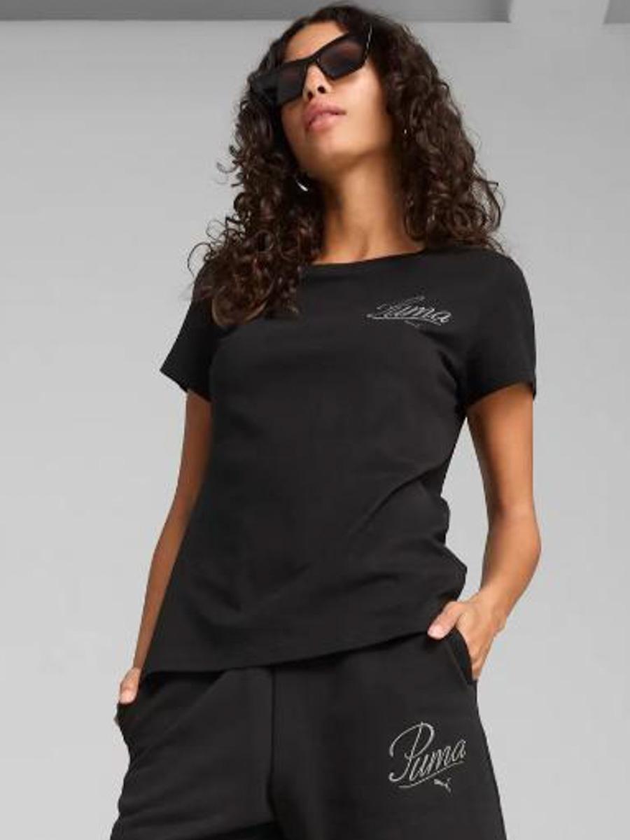Camiseta Puma Script Negra W