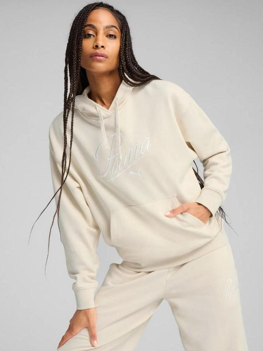 Sudadera Puma Script Beige W