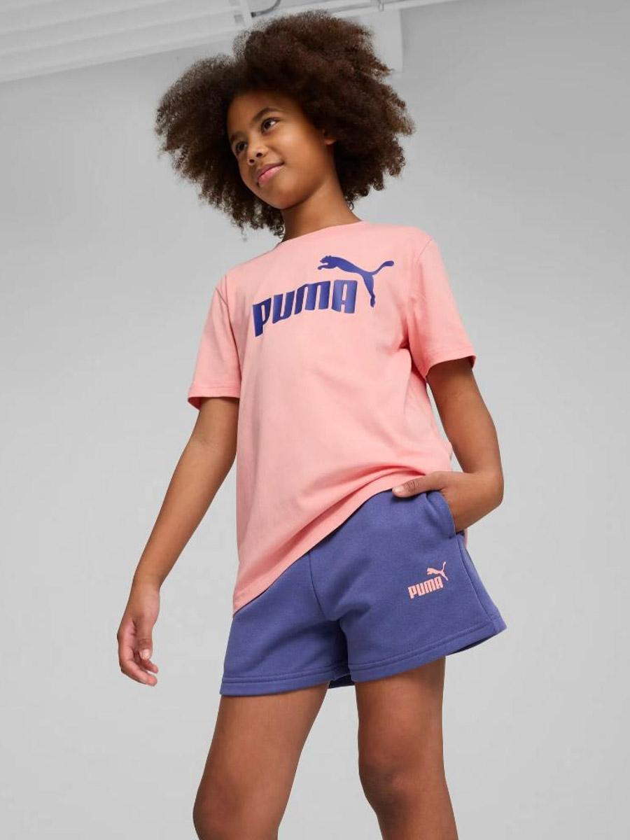 Conjunto Corto Puma Ess Salmon/Azul Jr