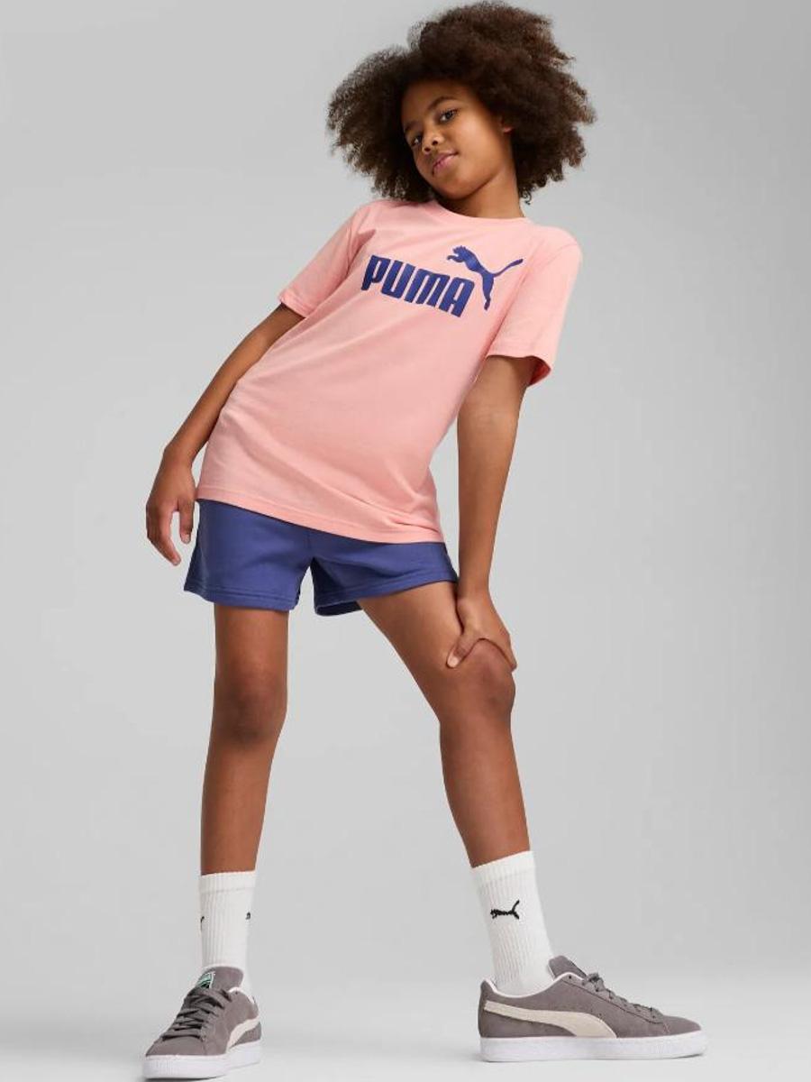 Conjunto Corto Puma Ess Salmon/Azul Jr