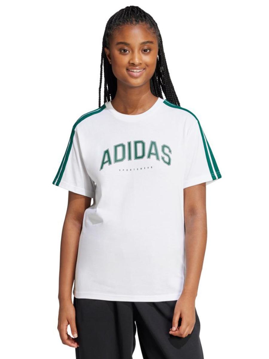 Camiseta Adidas 3S Soft W Blanco/Verde