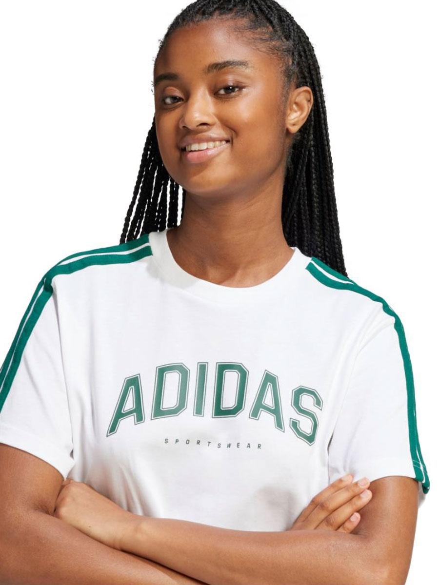 Camiseta Adidas 3S Soft W Blanco/Verde