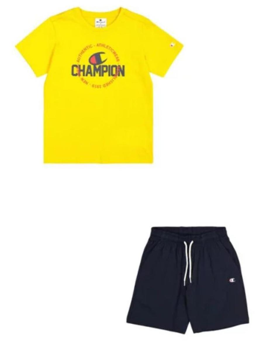 Conjunto Corto Champion Amarillo Marino Niño