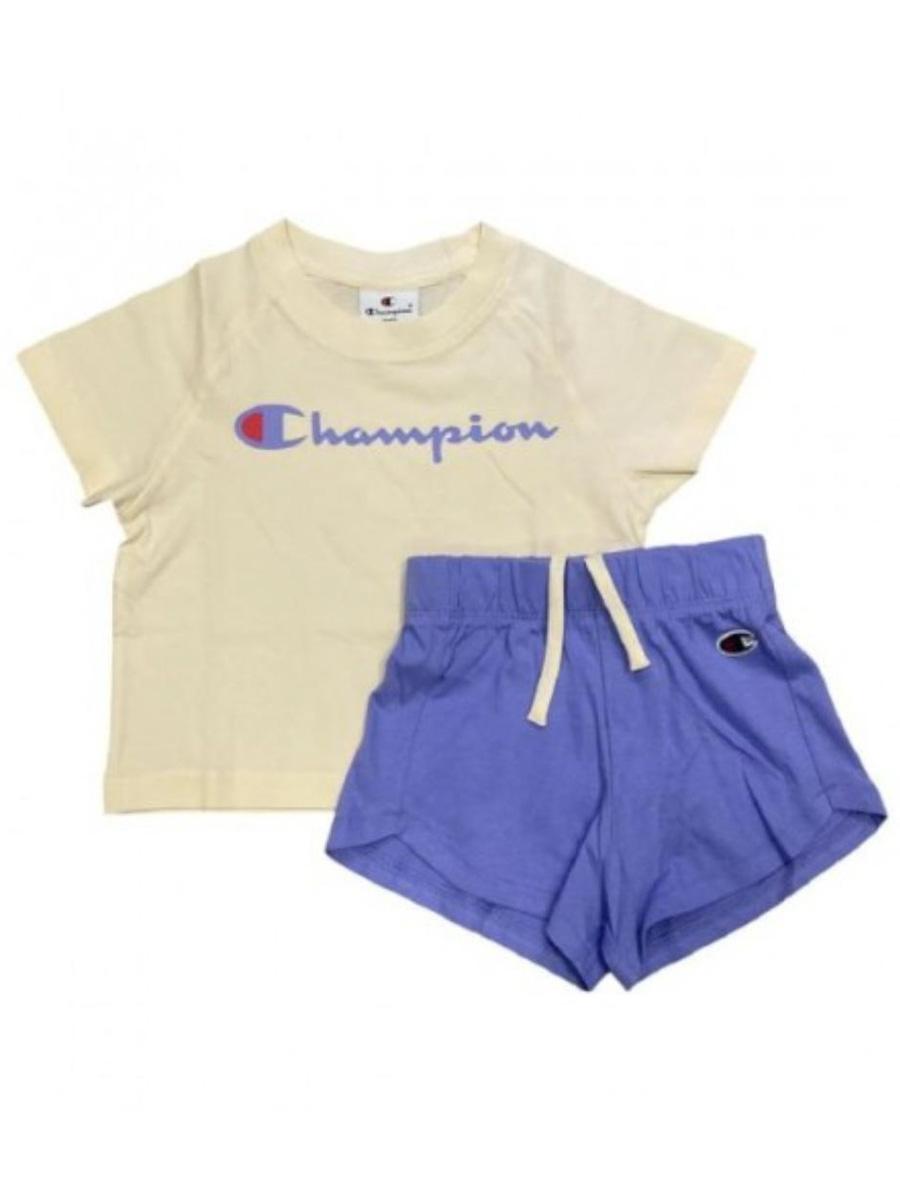 Conjunto Corto Champion Beige/Malva Jr