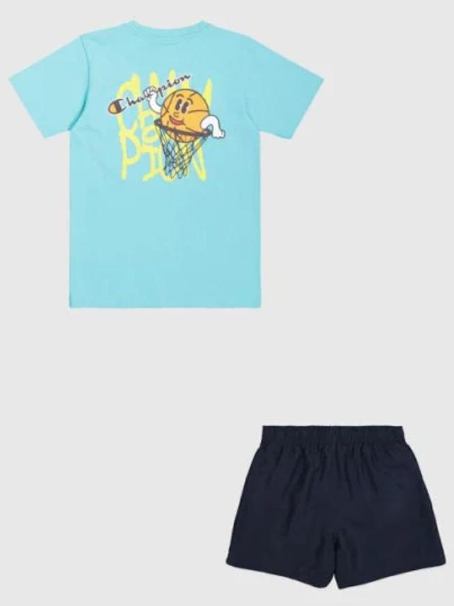 Conjunto Corto Champion Turquesa Jr