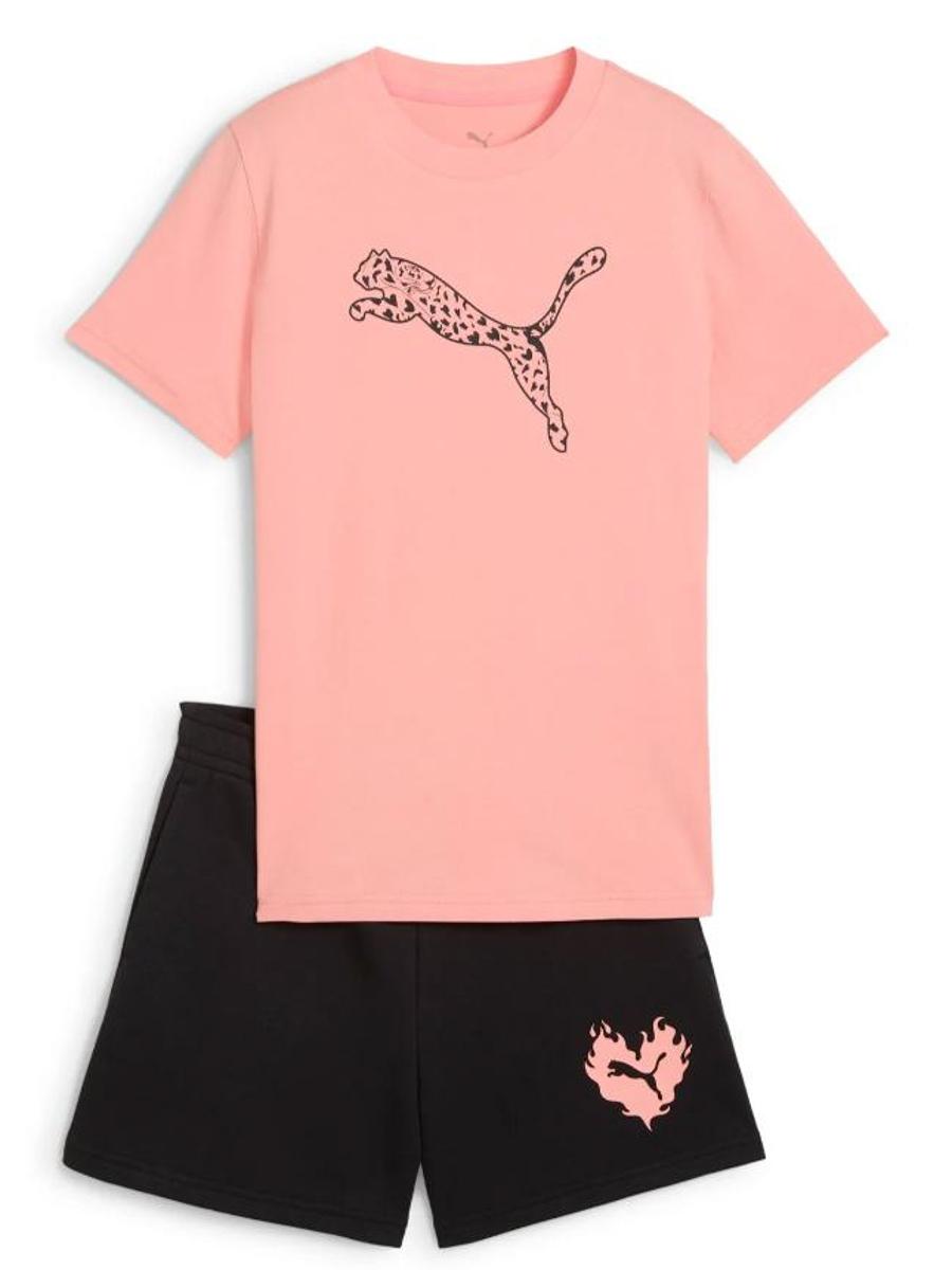 Conjunto Corto Puma Rosa Negro Jr