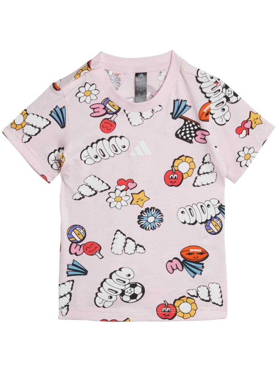 Conjunto Corto Adidas Fun Aop Rosa Bebe