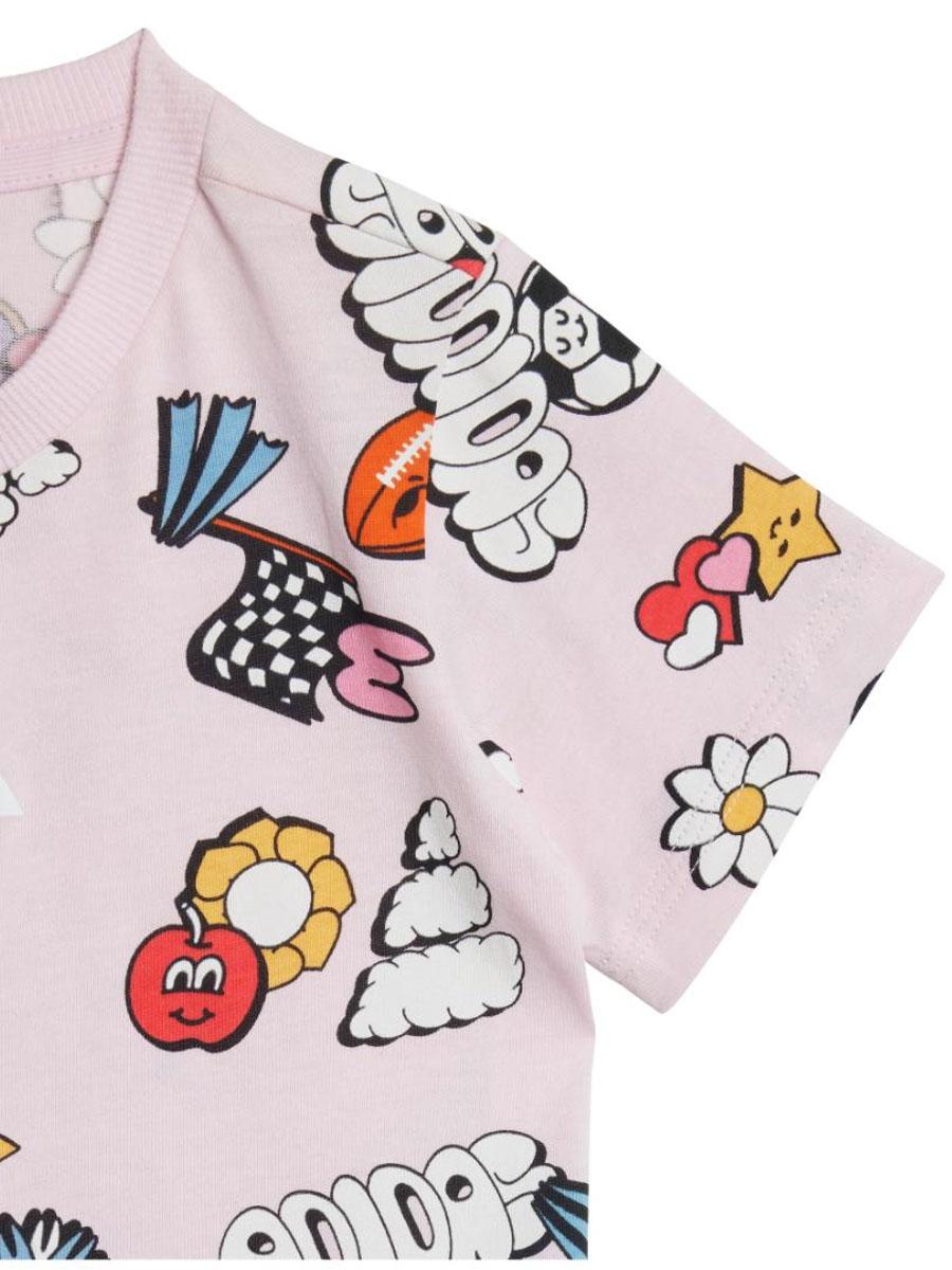 Conjunto Corto Adidas Fun Aop Rosa Bebe